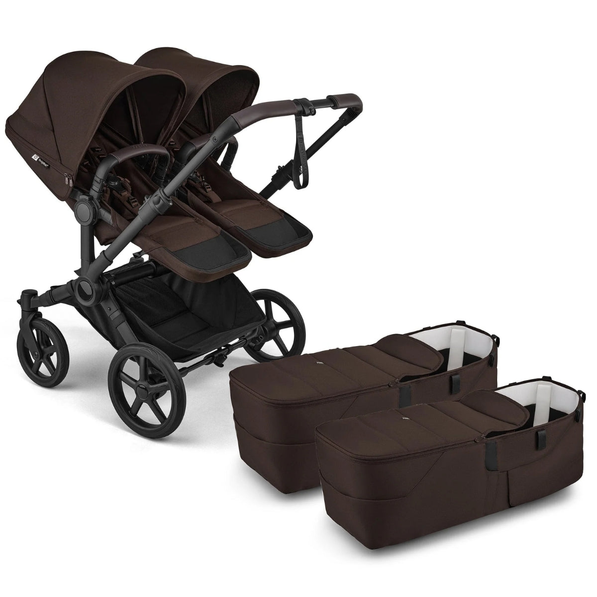 Bugaboo Donkey 6 Twin Complete Stroller Bundle - Black / Cocoa Brown on Luna Baby Store Miami