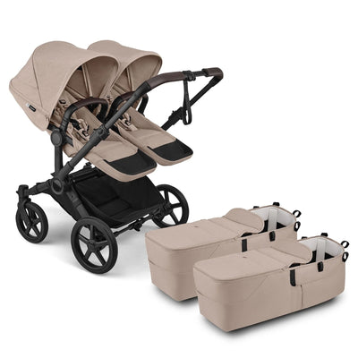 Bugaboo Donkey 6 Twin Complete Stroller Bundle – Black / Desert Taupe Melange