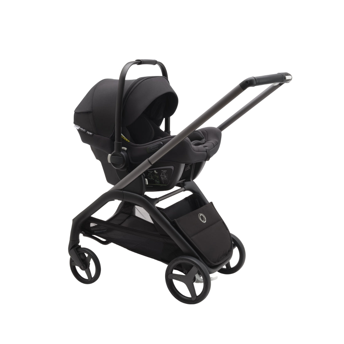 Carrinho de Bebê Bugaboo Dragonfly Midnight black/ Skyline blue com estrutura grafite on Luna Baby Store Miami
