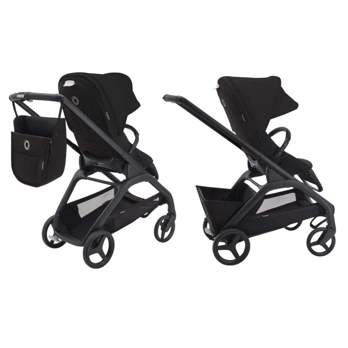 Carrinho de Bebê Bugaboo Dragonfly Midnight black/ Skyline blue com estrutura grafite
