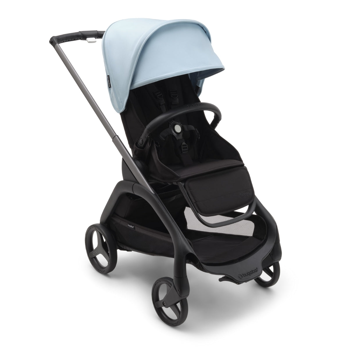 Carrinho de Bebê Bugaboo Dragonfly Midnight black/ Skyline blue com estrutura grafite on Luna Baby Store Miami