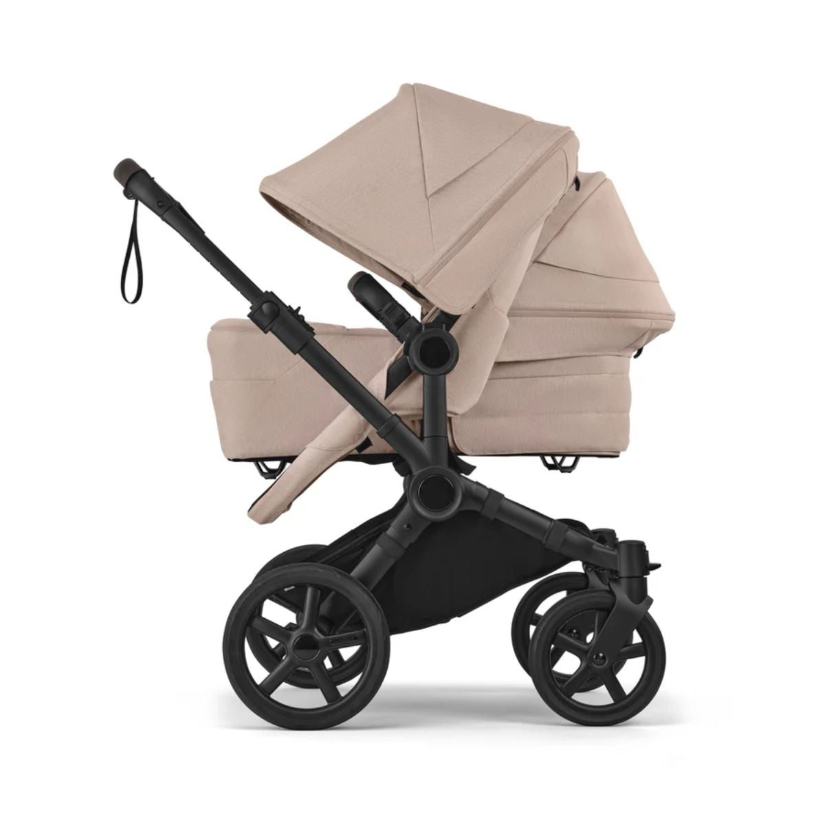 Bugaboo Donkey 6 Complete Single-to-Double Stroller - Black / Desert Taupe Melange on Luna Baby Store Miami