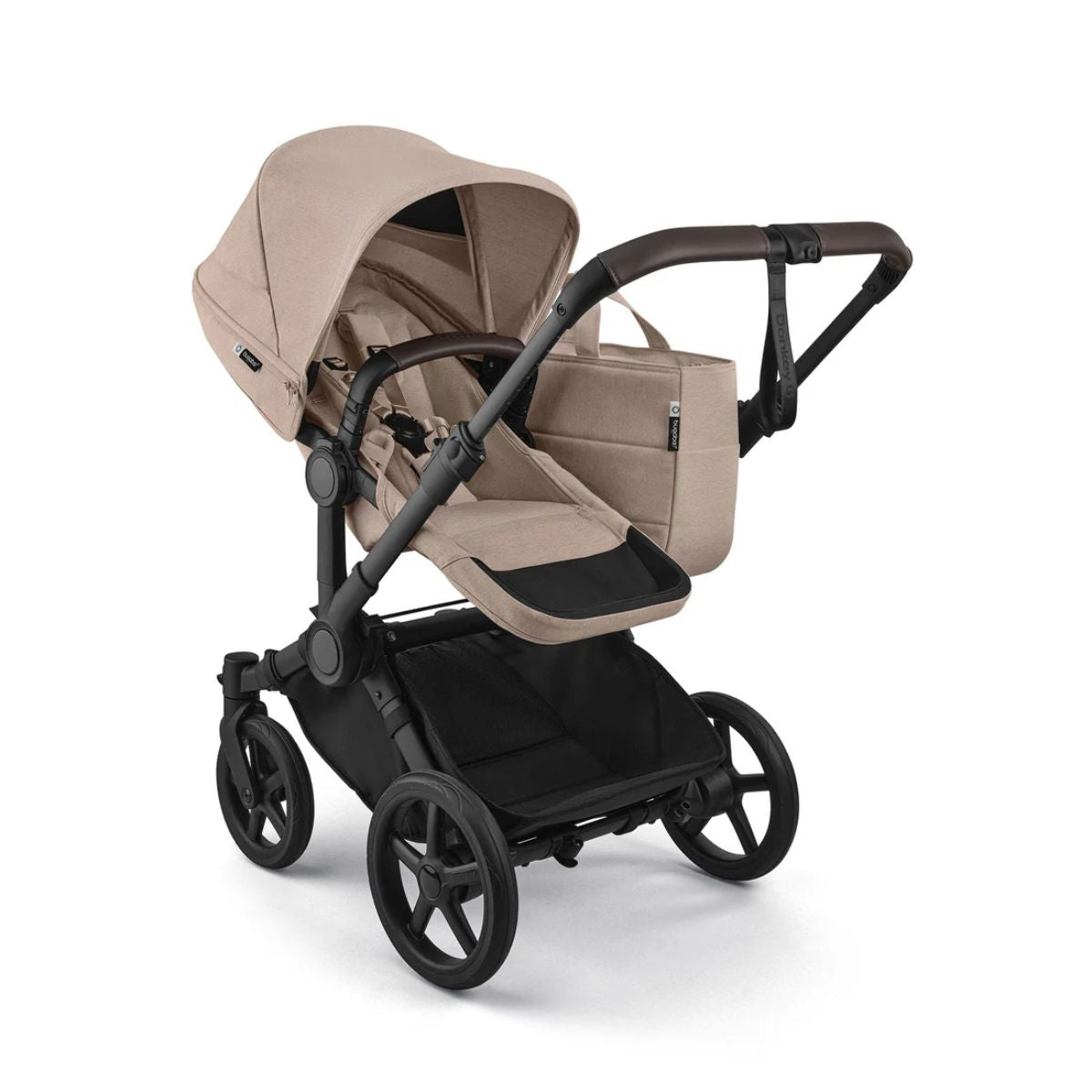 Bugaboo Donkey 6 Complete Single-to-Double Stroller - Black / Desert Taupe Melange