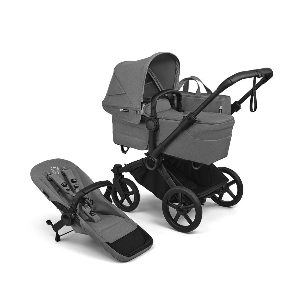 Bugaboo Donkey 6 Complete Single-to-Double Stroller - Black / Moon Grey on Luna Baby Store Miami