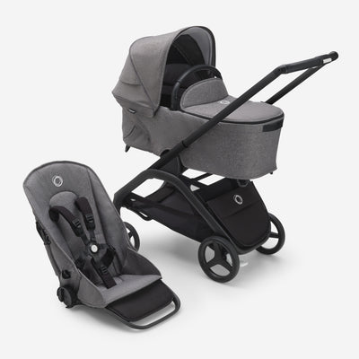 Bugaboo Dragonfly Stroller & Bassinet - All Grey Melange/Frame Black