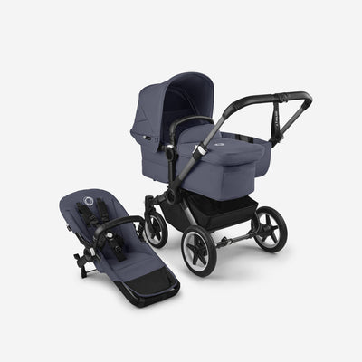 Bugaboo Donkey 5 Mono Bassinet and Seat - All Stormy Blue/Graphite Chassis