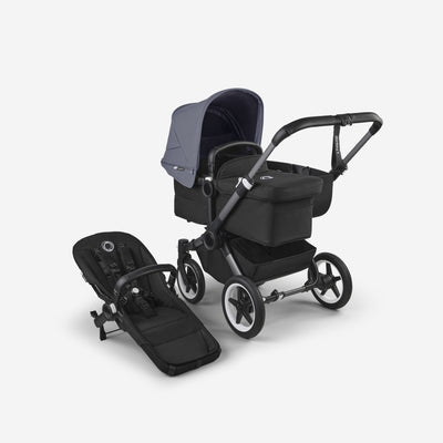 Bugaboo Donkey 5 Mono Bassinet and Seat - Stormy Blue/Midnight Black/Graphite Chassis