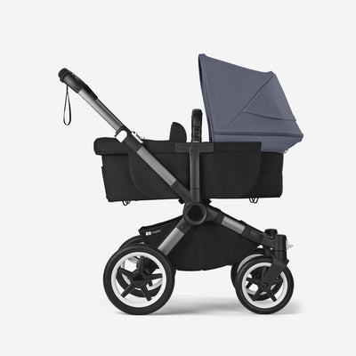 Bugaboo Donkey 5 Mono Bassinet and Seat - Stormy Blue/Midnight Black/Graphite Chassis