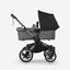 Bugaboo Donkey 5 Twin Bassinet And Stroller -  Midnight Black Canopy/Grey Melange /Graphite Chassis