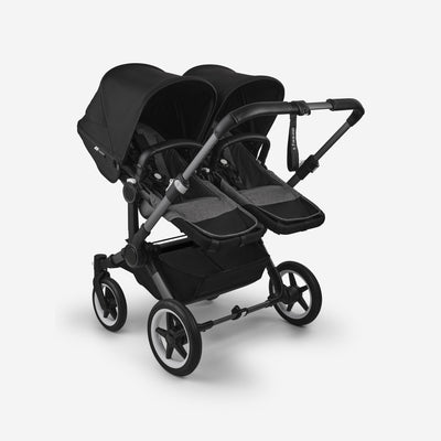 Bugaboo Donkey 5 Twin Bassinet And Stroller -  Midnight Black Canopy/Grey Melange /Graphite Chassis