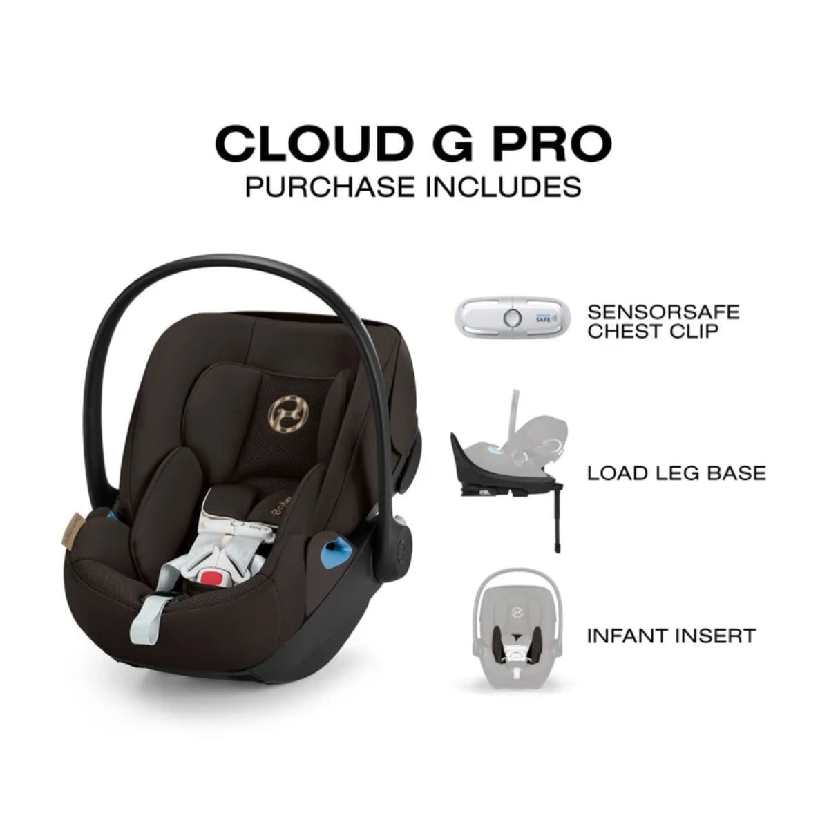 CYBEX Cloud G Pro Comfort Extend Infant Car Seat - Chocolate Brown on Luna Baby Store Miami
