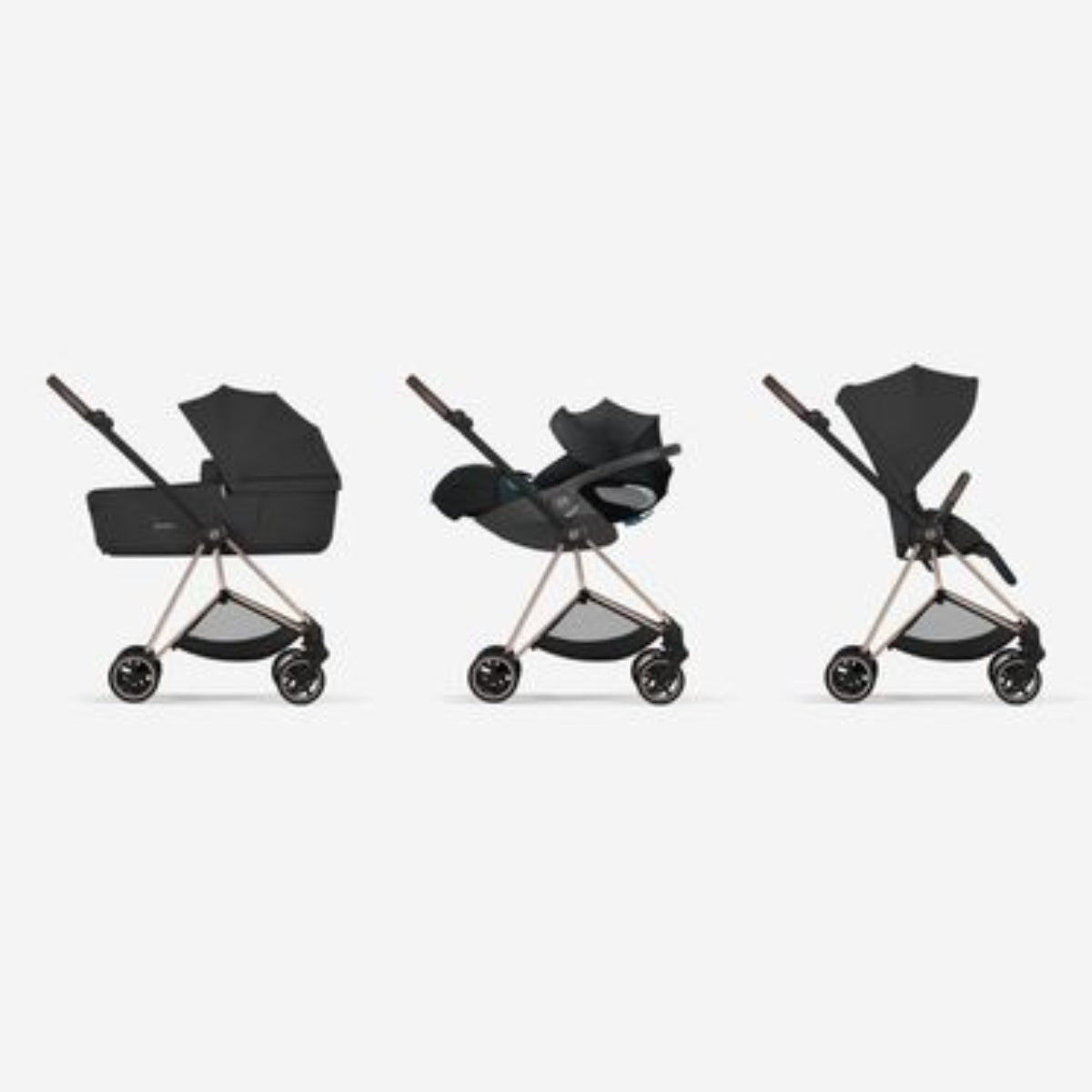 CYBEX Mios Stroller Comfort Collection - Matte Black Frame / Coconut Brown Lux Seat on Luna Baby Store Miami