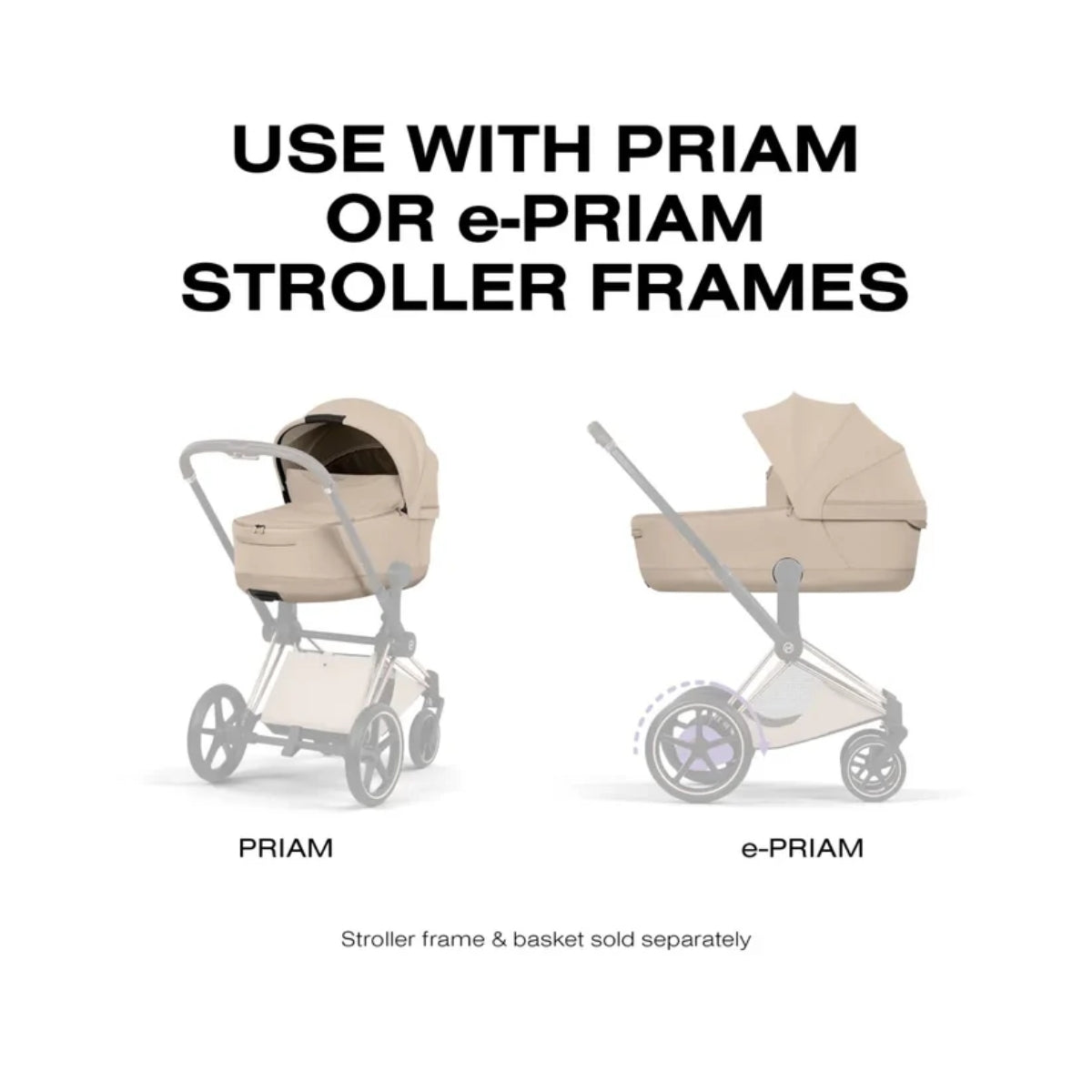 CYBEX PRIAM Fold Lux Carry Cot - Style Collection Cozy Beige on Luna Baby Store Miami