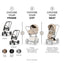CYBEX PRIAM Fold Lux Carry Cot - Style Collection Cozy Beige on Luna Baby Store Miami