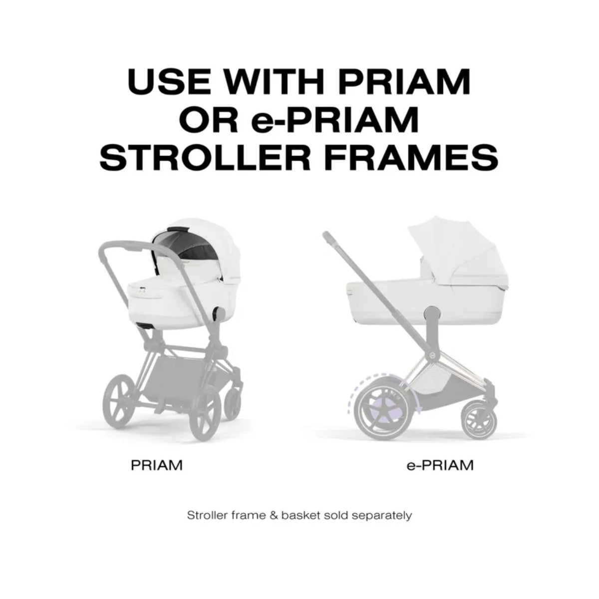 CYBEX PRIAM Fold Lux Carry Cot - Style Collection Off White on Luna Baby Store Miami