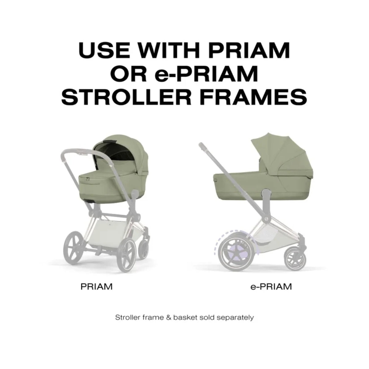 CYBEX PRIAM Fold Lux Carry Cot - Style Collection Sage Green on Luna Baby Store Miami