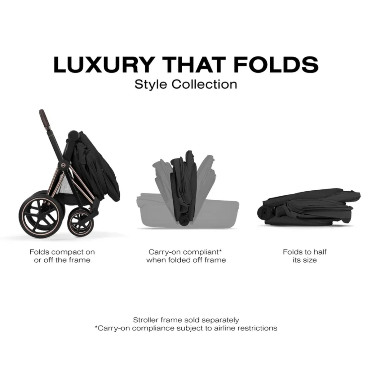 CYBEX PRIAM Fold Lux Carry Cot - Style Collection Sepia Black
