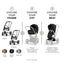 CYBEX PRIAM Fold Lux Carry Cot - Style Collection Sepia Black on Luna Baby Store Miami