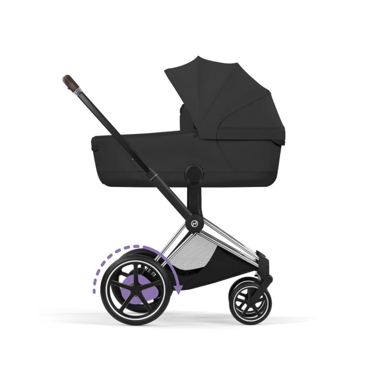 CYBEX e-PRIAM Stroller Frame - Style Collection Chrome Brown on Luna Baby Store Miami