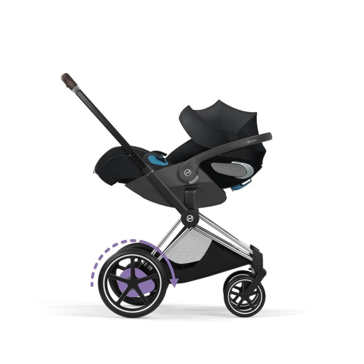 CYBEX e-PRIAM Stroller Frame - Style Collection Chrome Brown
