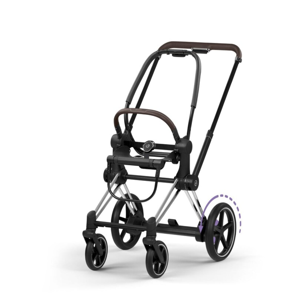CYBEX e-PRIAM Stroller Frame - Style Collection Chrome Brown on Luna Baby Store Miami
