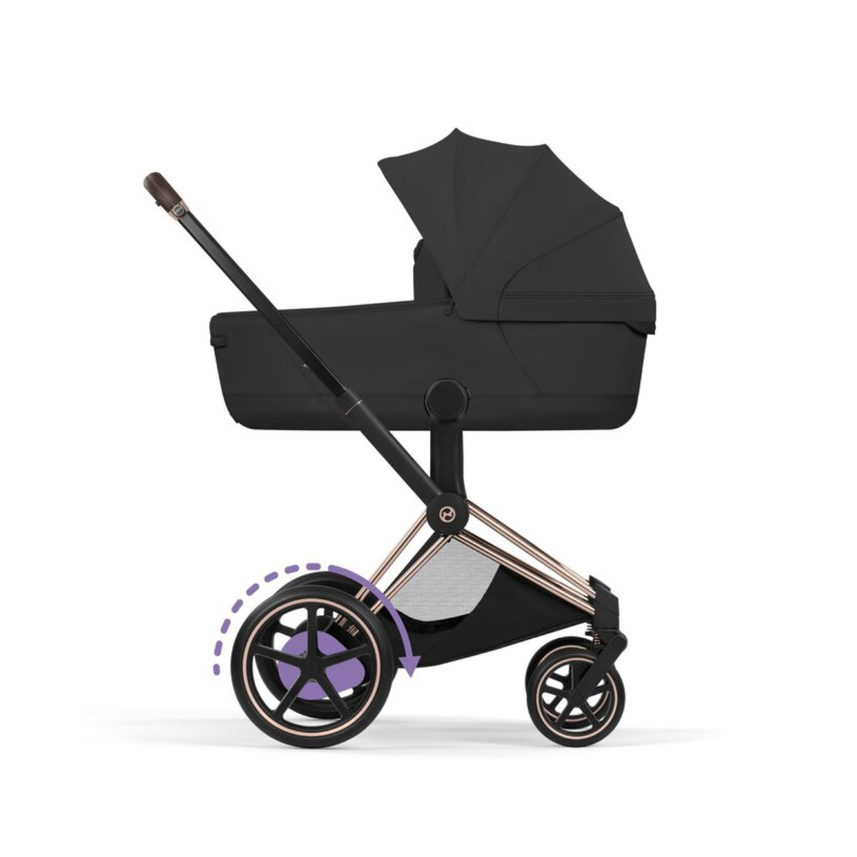 CYBEX e-PRIAM Stroller Frame - Style Collection Rosegold on Luna Baby Store Miami