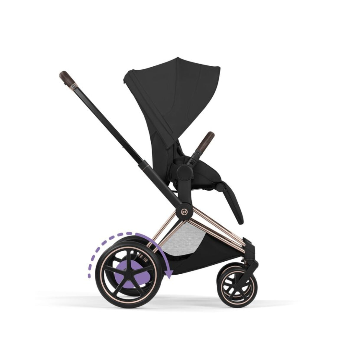 CYBEX e-PRIAM Stroller Frame - Style Collection Rosegold on Luna Baby Store Miami