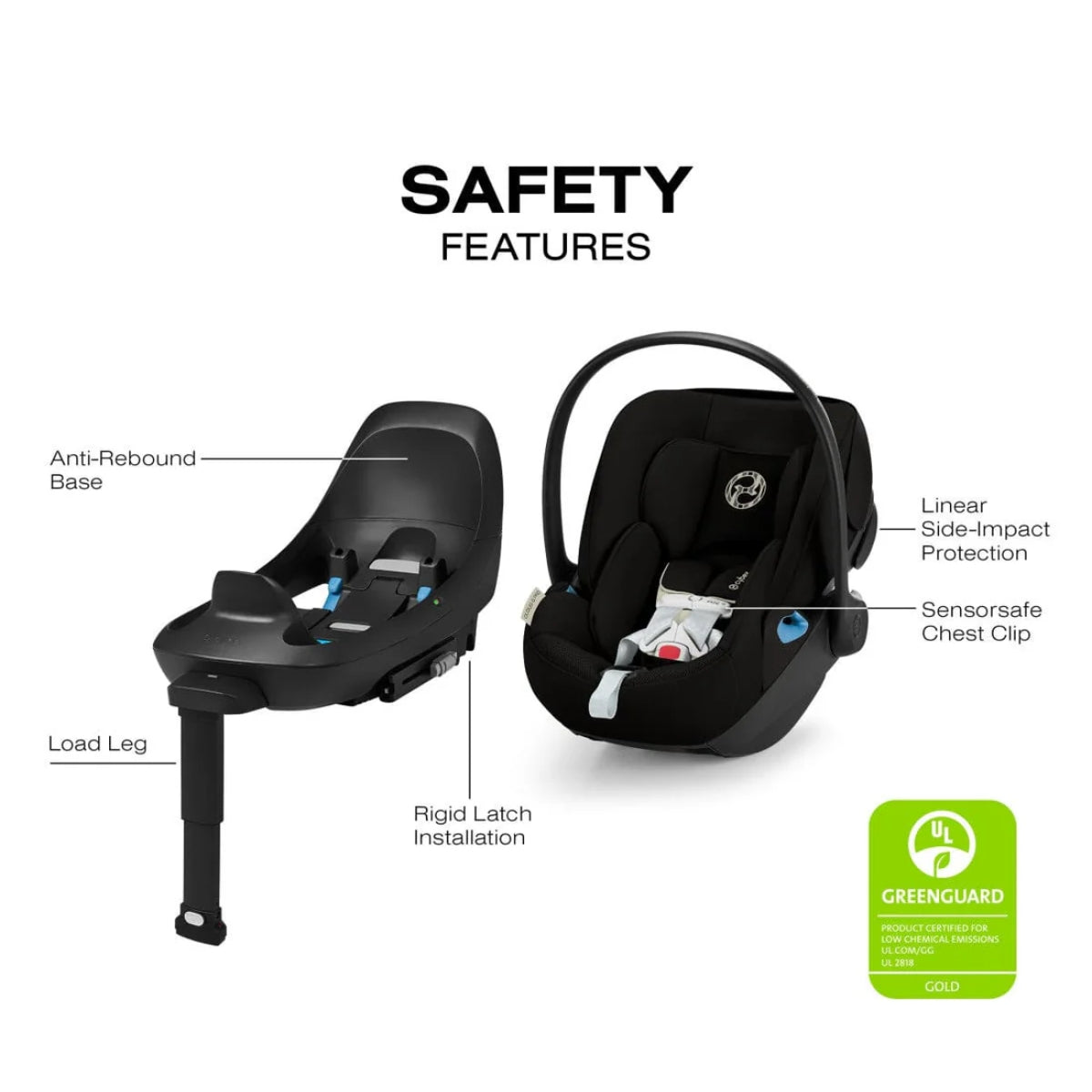 Cadeirinha de Carro Infantil CYBEX Cloud G Pro Comfort Extend - Lua Preta