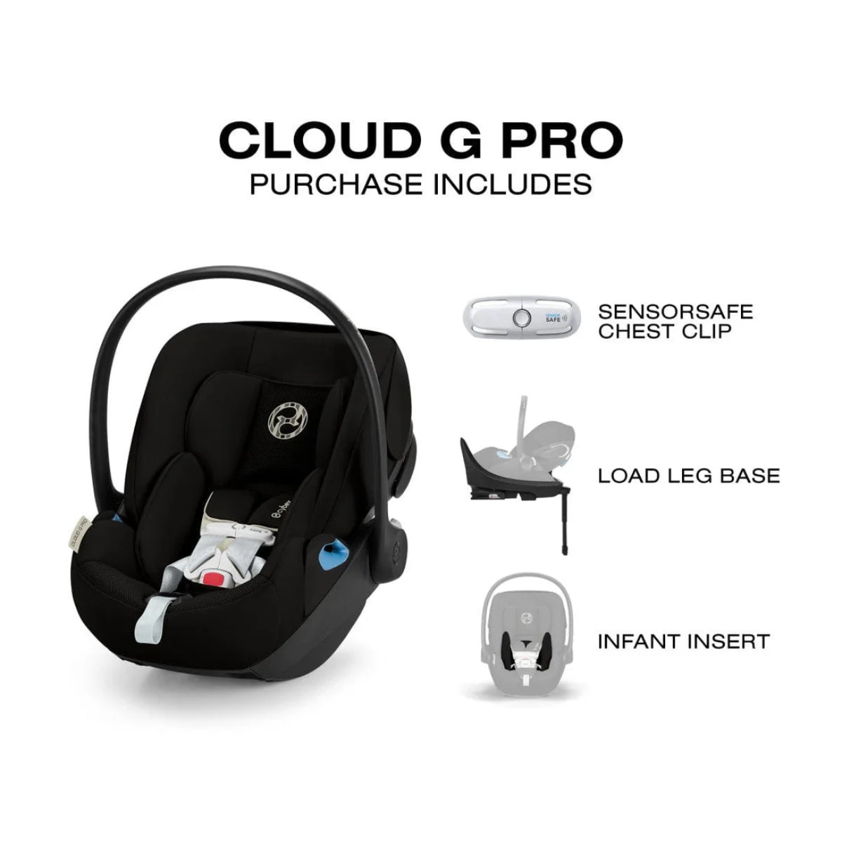 Cadeirinha de Carro Infantil CYBEX Cloud G Pro Comfort Extend - Lua Preta