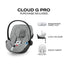 Cadeirinha de Carro Infantil CYBEX Cloud G Pro Comfort Extend - Cinza Pedra