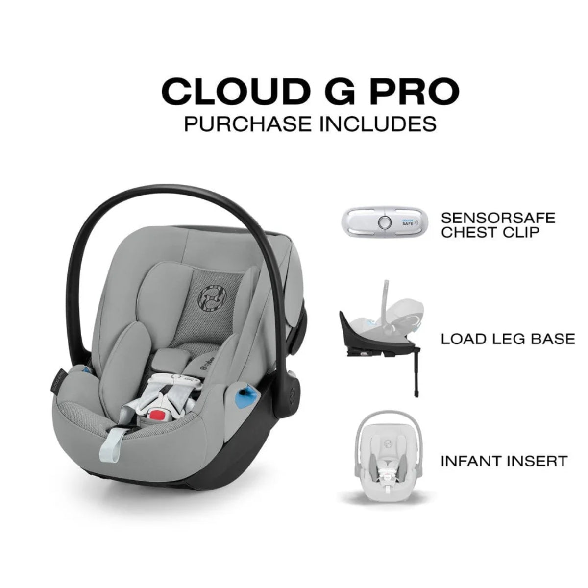 Cadeirinha de Carro Infantil CYBEX Cloud G Pro Comfort Extend - Cinza Pedra