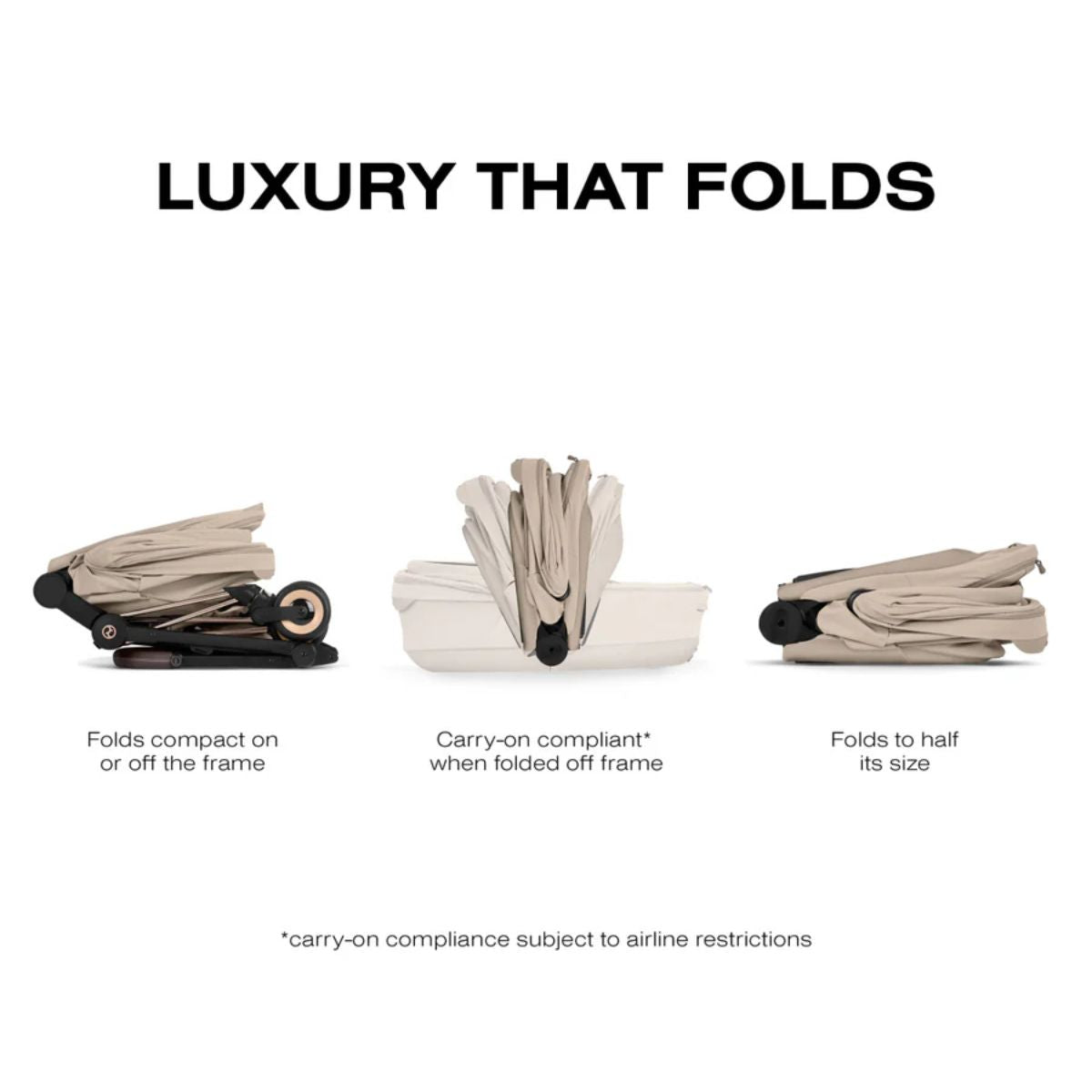 CYBEX MIOS/COYA Fold Lux Carry Cot Style Collection - Cozy Beige on Luna Baby Store Miami