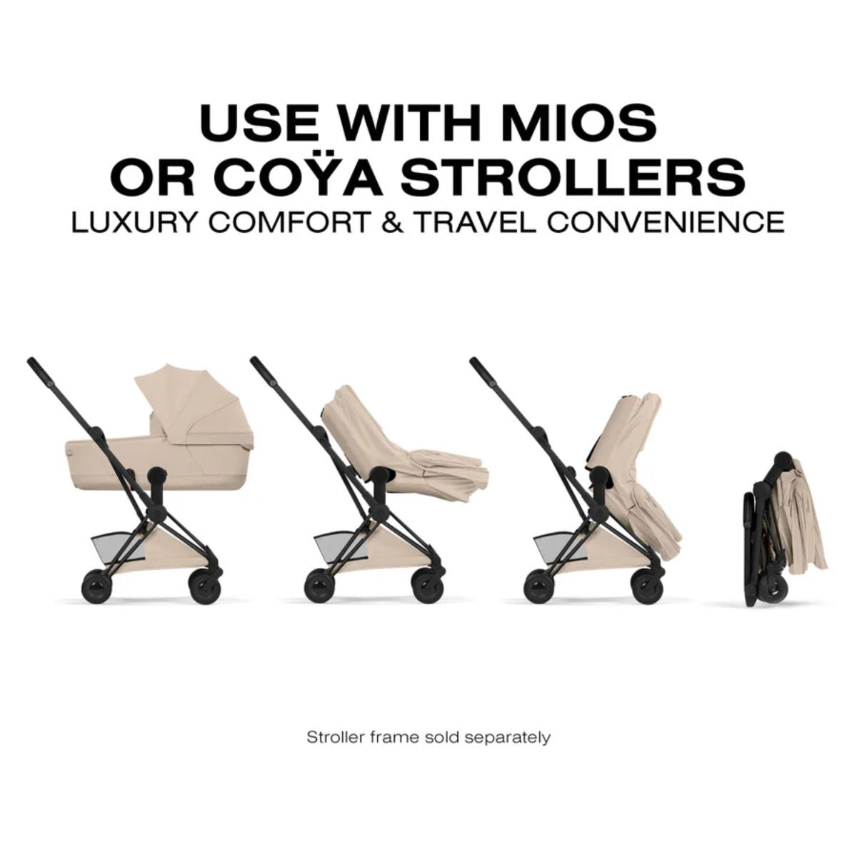 CYBEX MIOS/COYA Fold Lux Carry Cot Style Collection - Cozy Beige