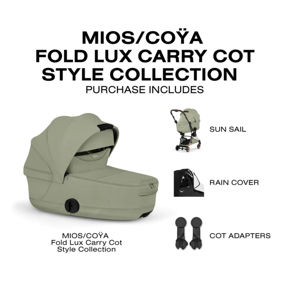 Moisés Infantil Cybex Mios/Coya Fold Lux Style Collection Sage Green

 on Luna Baby Store Miami