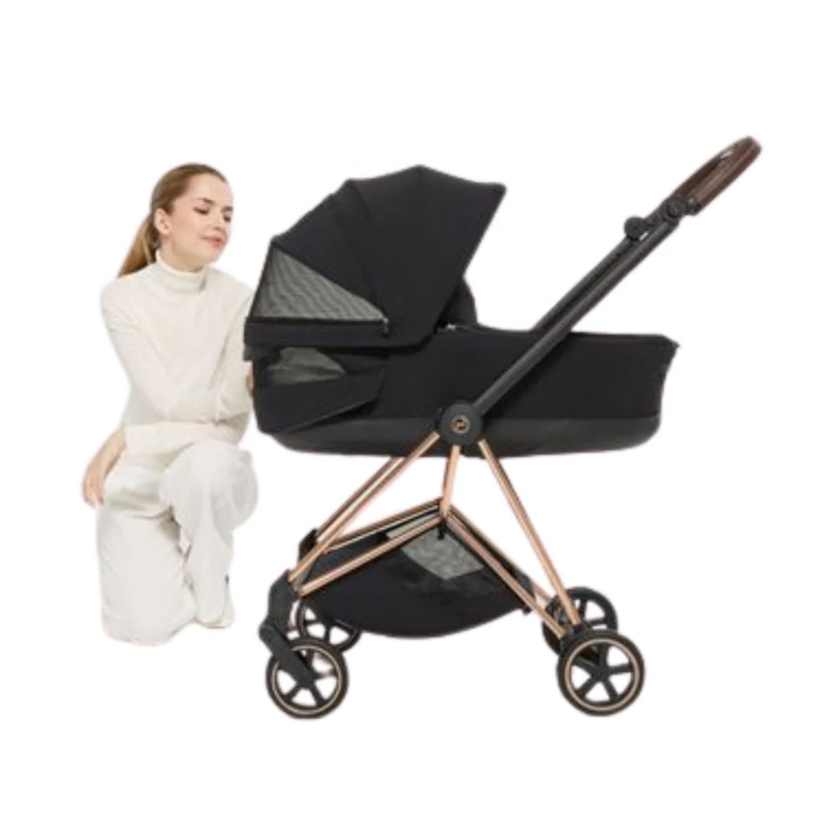 Moisés Infantil Cybex Mios/Coya Fold Lux Style Collection Sepia Black

