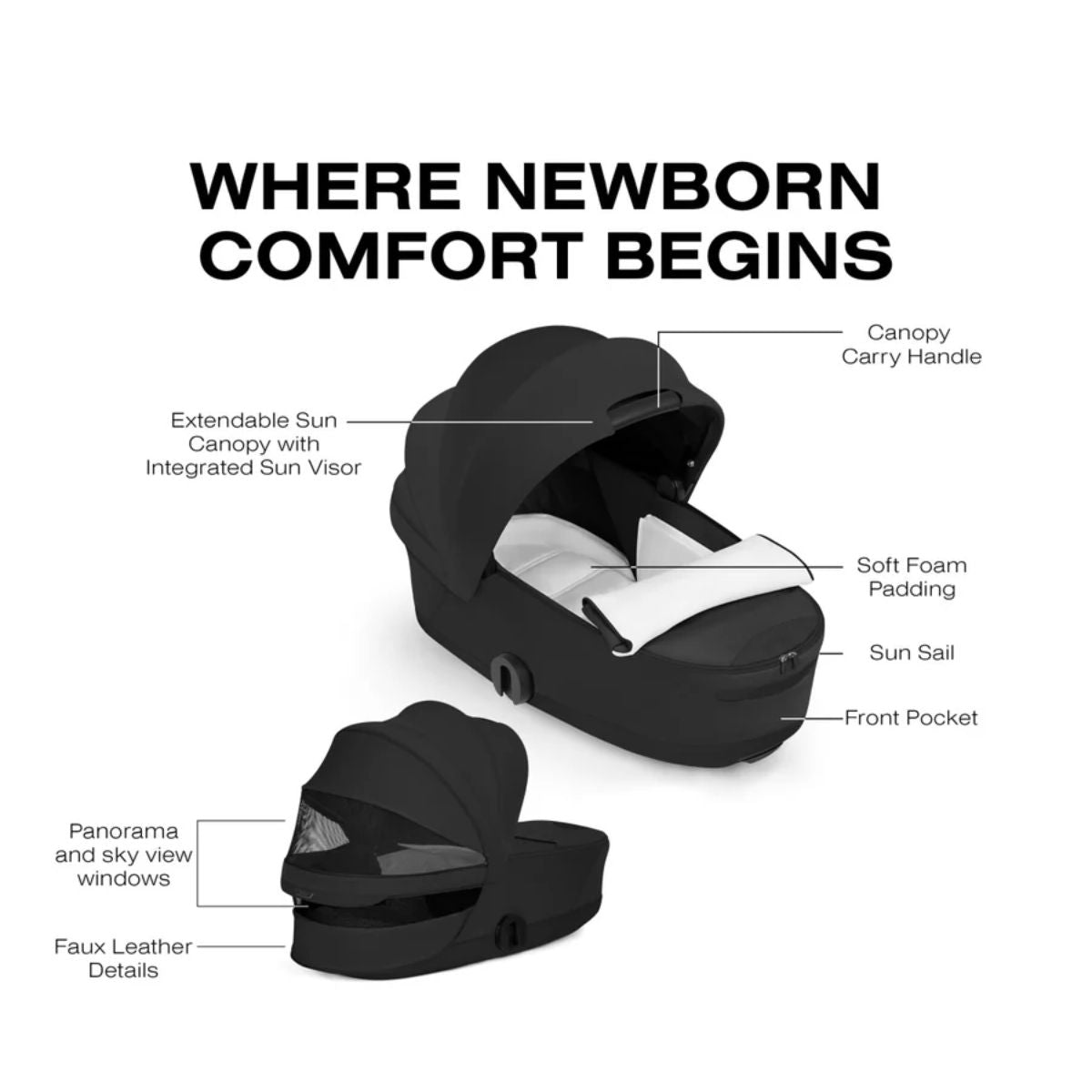 Moisés Infantil Cybex Mios/Coya Fold Lux Style Collection Sepia Black

 on Luna Baby Store Miami