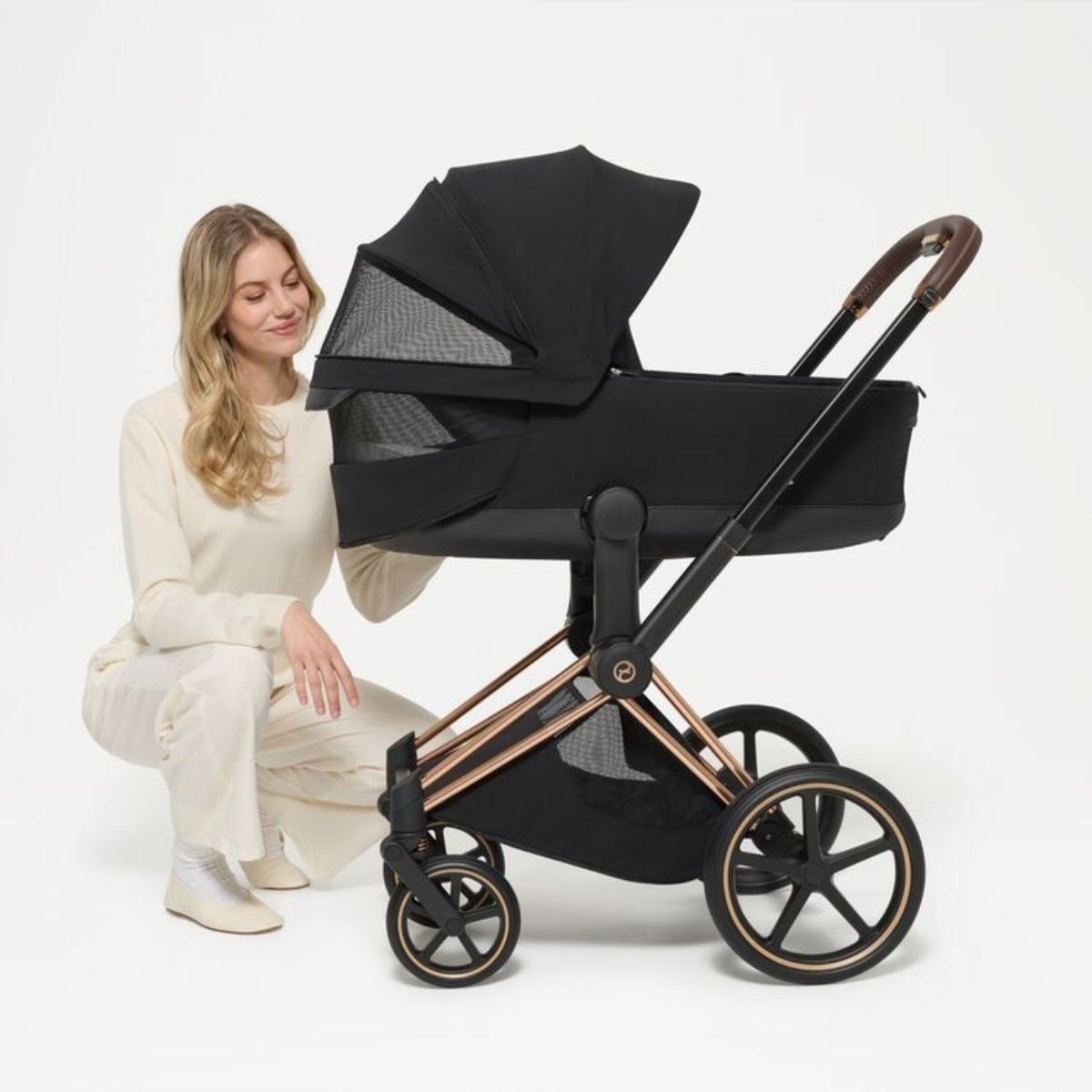 Moisés Infantil Cybex Priam Fold Lux Coconut Brown