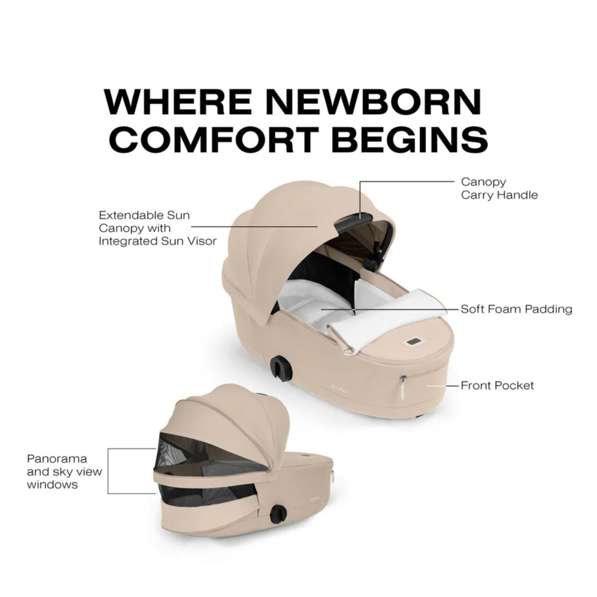 Moisés Infantil Cybex Priam Fold Lux Cozy Beige

