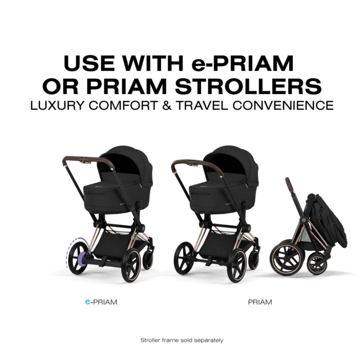 Moisés Infantil Cybex Priam Fold Lux Sepia Black

