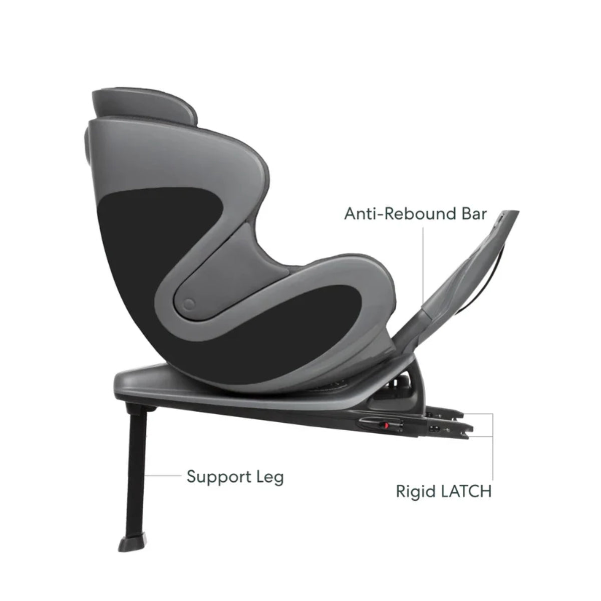 Babyark Smart Convertible Car Seat Charcoal Grey / Glacier Ice on Luna Baby Store Miami