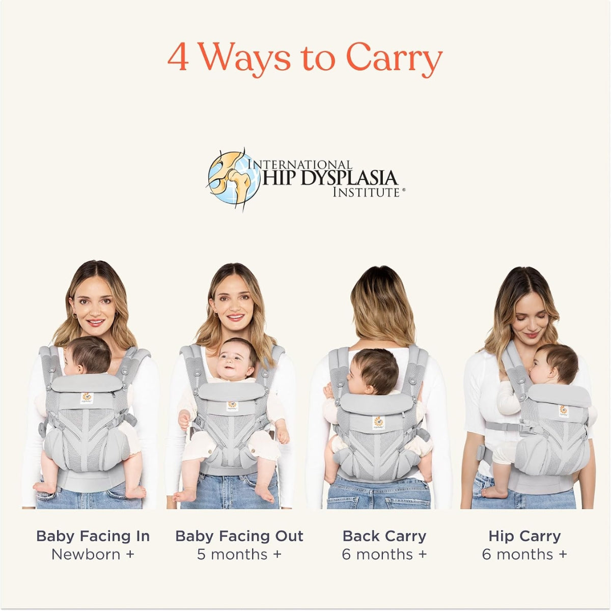 Canguru Ergobaby Omni Classic Charcoal Grey on Luna Baby Store Miami