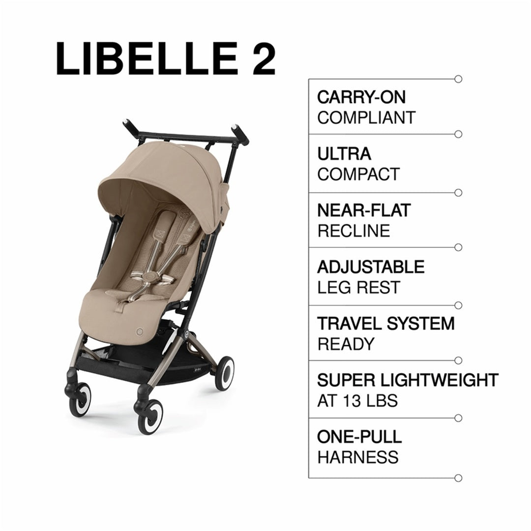 Carrinho De Bebê Compacto Cybex Libelle 2 Almond Beige