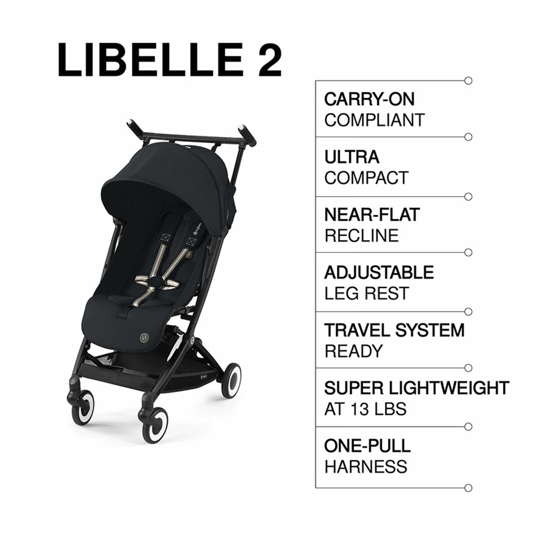 Carrinho De Bebê Compacto Cybex Libelle 2 Magic Black