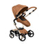 Carrinho de Bebê Mima Xari Max Caramelo Com Estrutura Champanhe e Assento Preto - Mima Babytunes