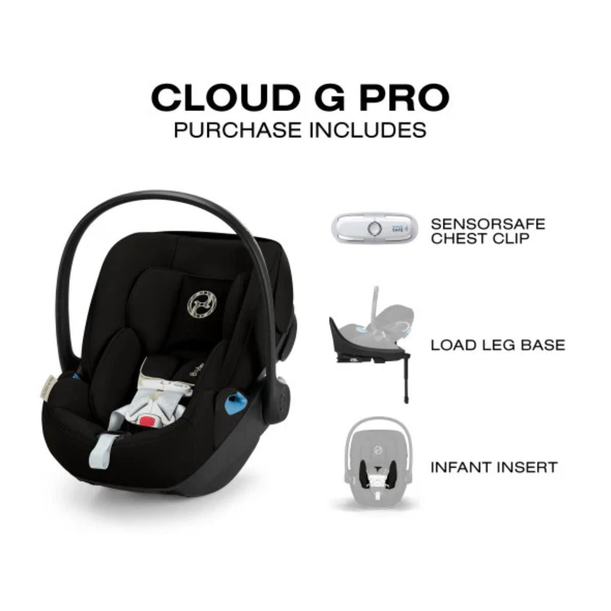 Cadeirinha de Carro Infantil CYBEX Cloud G Pro Comfort Extend - Lua Preta