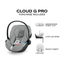 Cadeirinha de Carro Infantil CYBEX Cloud G Pro Comfort Extend - Cinza Pedra