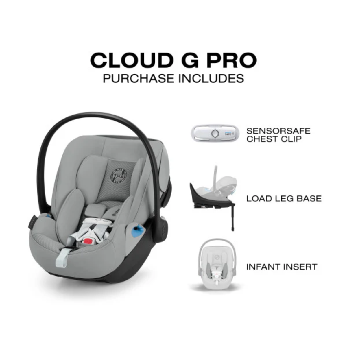 Cadeirinha de Carro Infantil CYBEX Cloud G Pro Comfort Extend - Cinza Pedra