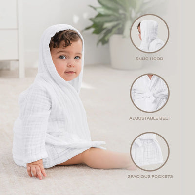 Roupão Infantil Muslin Comfy Cubs White

