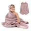 Comfy Cubs Hooded Baby Towel 2 pack 100% Muslin Cotton - Mauve on Luna Baby Store Miami