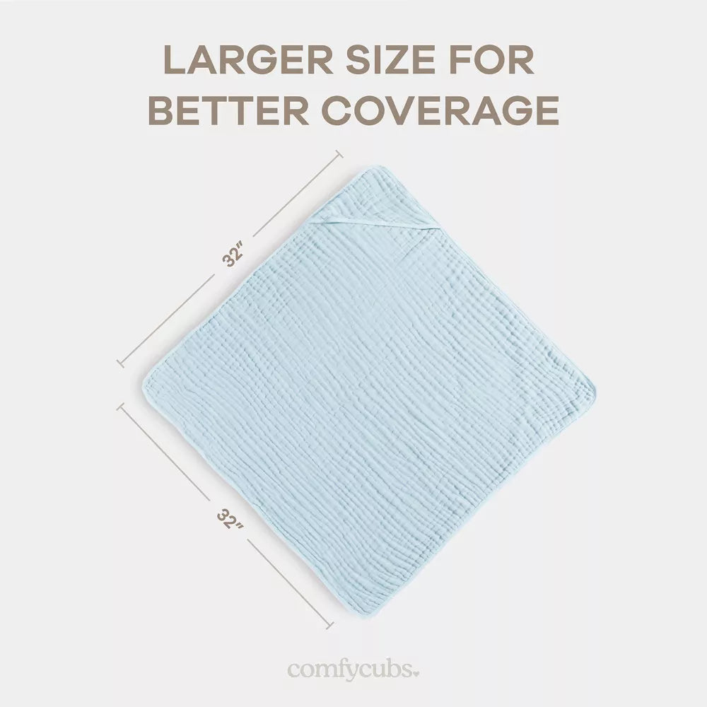 Comfy Cubs Hooded Baby Towels 1 Pack - Sky Blue on Luna Baby Store Miami